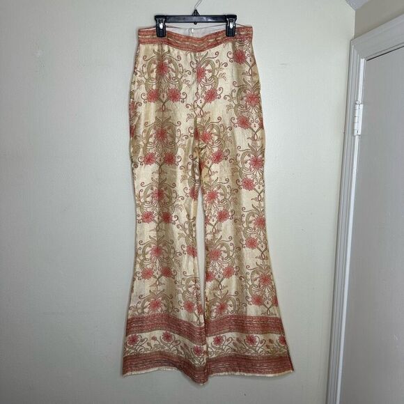NWT Savannah Morrow Ahimsa Pants in Orla Printed Silk Dupioni Flared size Medium - Picture 10 of 14